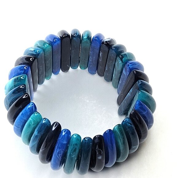 Aqua Blue Stretch Bracelet - Picture 7 of 11